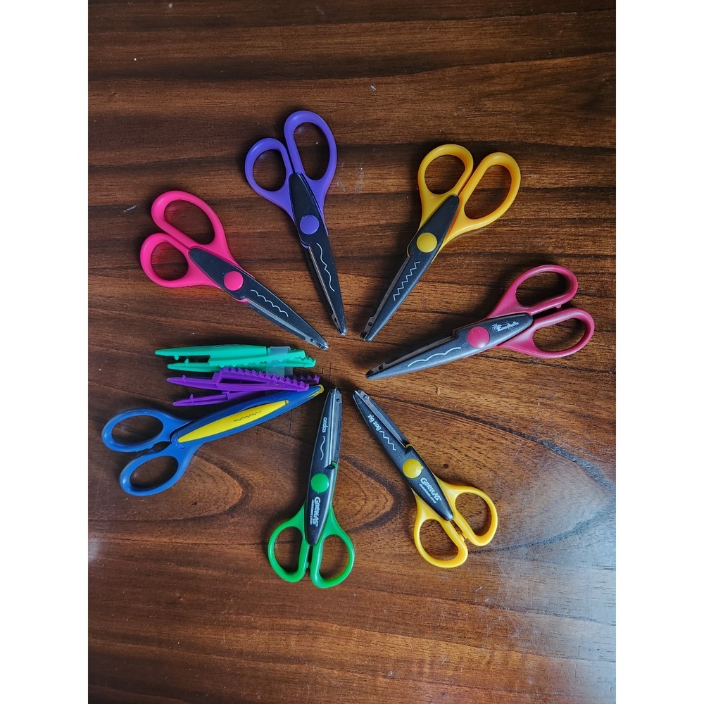 7+ pc colorful decorative paper edger scissors crafting scrapbooking projects